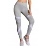Gray High Waist Sport Yoga Pants with Colorblock