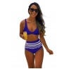 Blue Pom Pom Décor High Waist Bikini