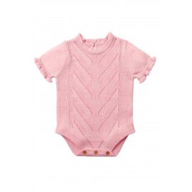 Pink Vintage Knit Short Sleeve Toddler Onesies