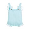 Baby Blue Bowknot Baby Girl Knit Cotton Romper