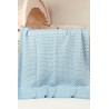 Azure Patterned Cotton Knit Hug Baby Blanket