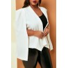 Lovely Casual Cloak Design White Plus Size Blazer