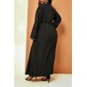 Lovely Casual Nail Bead Design Black Plus Size Coat