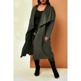 Lovely Casual Lace-up Loose Army Green Plus Size Coat