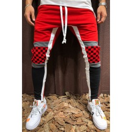 Lovely Street Patchwork Red Pants