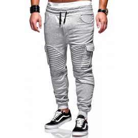 Lovely Casual Patchwork Light Grey Pants