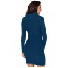 Asymmetric Buttoned Collar Biscay Bodycon Sweater Dress