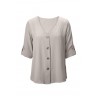 Apricot Button Detail Roll up Sleeve Blouse